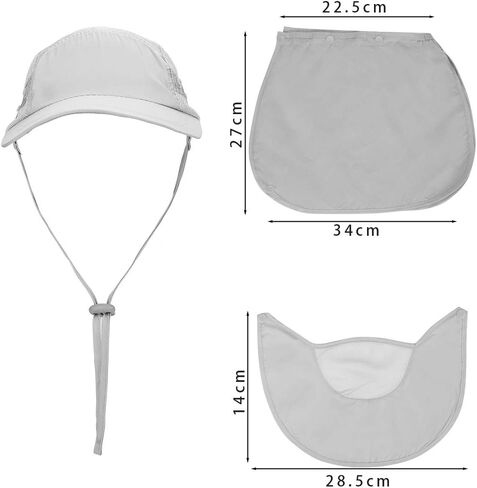 UPF50+ Outdoor Fishing Hat UV Protection Sun Hat Wide Brim Baseball Cap with Face Neck Flap for Women Men in Saudi Arabia