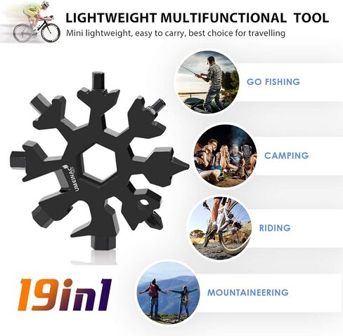 19 in 1 Snowflake Multitool Keychain Multi-Tool, 3 Pack Keychain Multi Tool Snowflake Wrench Screwdriver Bottle Opener Key Chain Tools Gadgets For Men in Saudi Arabia