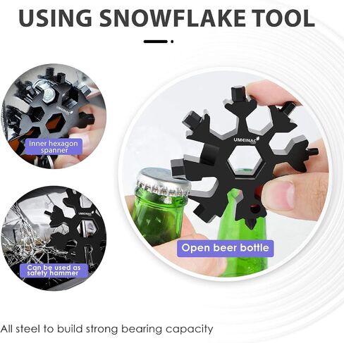 19 in 1 Snowflake Multitool Keychain Multi-Tool, 3 Pack Keychain Multi Tool Snowflake Wrench Screwdriver Bottle Opener Key Chain Tools Gadgets For Men in Saudi Arabia