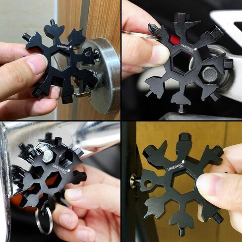 19 in 1 Snowflake Multitool Keychain Multi-Tool, 3 Pack Keychain Multi Tool Snowflake Wrench Screwdriver Bottle Opener Key Chain Tools Gadgets For Men in Saudi Arabia