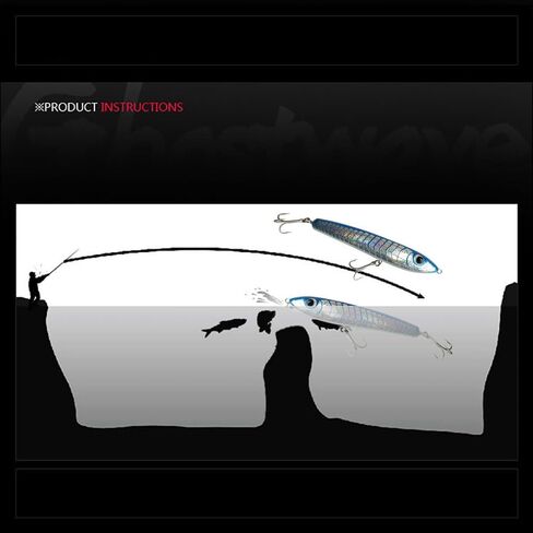 Topwater قلم رصاص بوبر المتذبذب الطعوم الصلبة عصا الصيد اليدوية طعم الصيد التوصيل سويم مع خطافات صيد ثلاثية الطعم العائمة المياه المالحة 4.9 أوقية in Kuwait
