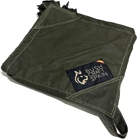 Bushcraft Spain مقاوم للماء مقاس 10 × 10 بوصة، قماش من الجلد الزيتي، مأوى من قماش القطن للبقاء على قيد الحياة، Bushcraft والتخييم التقليدي (أخضر) صنع في إسبانيا in Kuwait