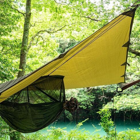 Bushcraft Spain مقاوم للماء مقاس 10 × 10 بوصة، قماش من الجلد الزيتي، مأوى من قماش القطن للبقاء على قيد الحياة، Bushcraft والتخييم التقليدي (أخضر) صنع في إسبانيا in Kuwait