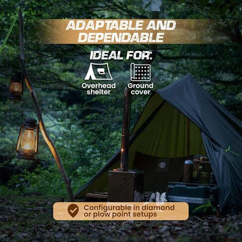 Bushcraft Spain مقاوم للماء مقاس 10 × 10 بوصة، قماش من الجلد الزيتي، مأوى من قماش القطن للبقاء على قيد الحياة، Bushcraft والتخييم التقليدي (أخضر) صنع في إسبانيا in Kuwait