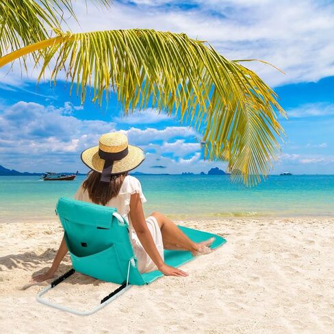 كرسي الشاطئ كراسي صالة قابلة للطي للبالغين خفيف الوزن كرسي الحديقة المحمولة كرسي الشاطئ حصيرة صالة مع حزام الكتف قابل للتعديل للتخييم في الهواء الطلق السفر فناء الشاطئ حمام السباحة نزهة in Kuwait