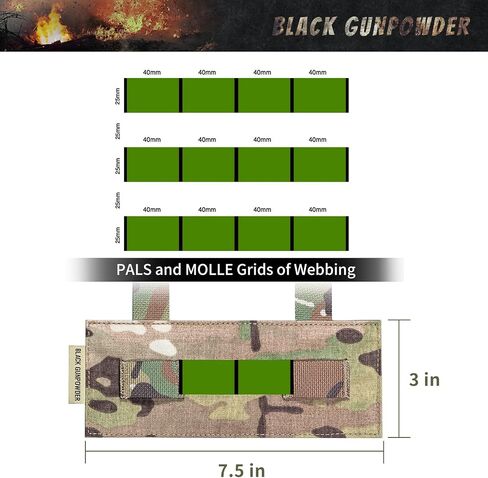 Molle Panel Tactical Morale Patches Board Even Number Gear Attachment (Ranger Green, 7.5 x 3 in, 1 Piece) in Saudi Arabia