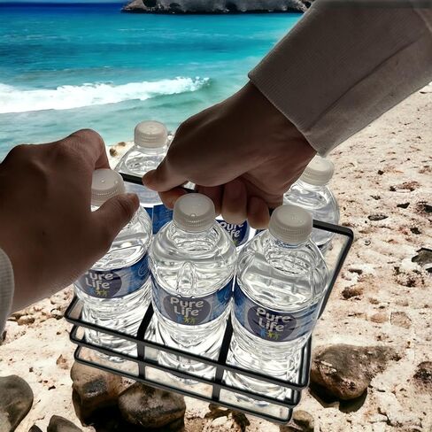 حامل زجاجات المياه الرياضي للفريق المعدني - منظم تخزين زجاجة المياه سعة 6 زجاجات - حامل الزجاجة لملحقات النزهة in Saudi Arabia