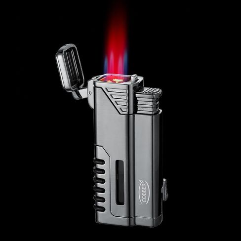 Cobber Torch Lighter, Quad 4 Jet Red Flame Refillable Butane Lighter with Punch in Saudi Arabia