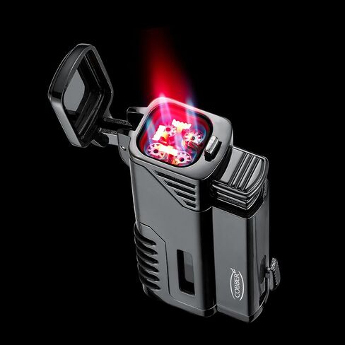Cobber Torch Lighter, Quad 4 Jet Red Flame Refillable Butane Lighter with Punch in Saudi Arabia