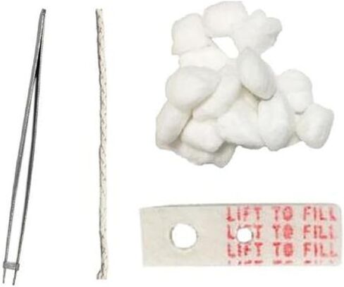 Replacement Lighter Cotton Wadding Felt Copper Wire Wick Repair Kit DIY Maintenance for Universal Petrol Fluid Lighter, White, mydhjpjt08 in Saudi Arabia