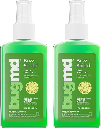 BugMD Buzz Shield (عبوتان) - رذاذ خارجي طارد للبعوض للجسم، طارد الحشرات، طارد القراد للأشخاص، رذاذ الحشرات الخالي من DEET، رذاذ طارد البعوض، رذاذ الحشرات in Kuwait