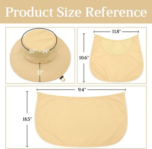 Fishing Hat for Men Sun Hat with Neck Flap & Face Cover Mens Sun Hat UV Sun Protection Wide Brim Fishing Hats Hiking Hat in Saudi Arabia