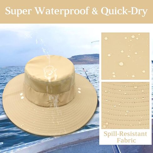 قبعة الصيد للرجال قبعة الشمس مع رفرف الرقبة وغطاء الوجه قبعة الشمس الرجالية UV حماية الشمس واسعة حافة قبعات الصيد المشي لمسافات طويلة قبعة in Kuwait