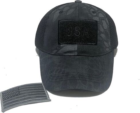 Camouflage Camo Men’s Unisex Mesh Trucker Special Tactical Operator Forces USA Flag Patch Military Cap Strap Back Dad Hat in Saudi Arabia