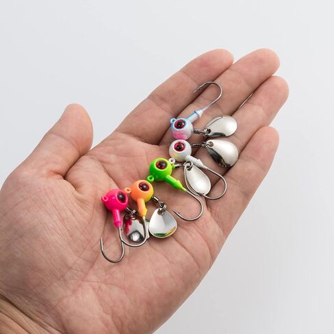 Dr.Fish 10 Pack Fishing Underspin Jigs Stand Up Jig Heads Round Jig Spinner Blade Painted Fishing Jigs Crappie Jig Heads Walleye Freshwater Bass Trout Bluegill Saltwater in Saudi Arabia