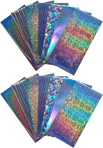 28 PCS Assorted Reflective Fishing Lure Stickers Adhesive Laser Waterproof Fish Scale Film for Fishing Lure, 14 Styles in Saudi Arabia