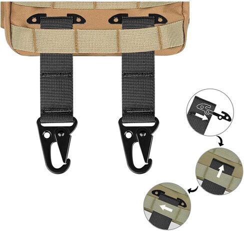 3 Packs T-Mount Molle Webbing Clash Hook Tactical Gear Clip Hanging Carabiner, Outdoor Cummerbund Belt Backpack Vest Metal Hook for Gloves Keychains EDC Accessories in Kuwait