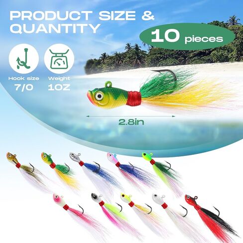 Bucktail Jigs Saltwater Hair Jig Fishing Lures in Saudi Arabia