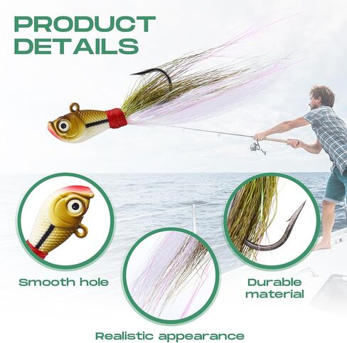 Bucktail Jigs Saltwater Hair Jig Fishing Lures in Saudi Arabia