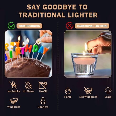 Rhinestone Electronic Candle Lighter Arc Windproof Flameless USB Rechargeable Lighter for Home Kitchen Champagne,Blue in Saudi Arabia