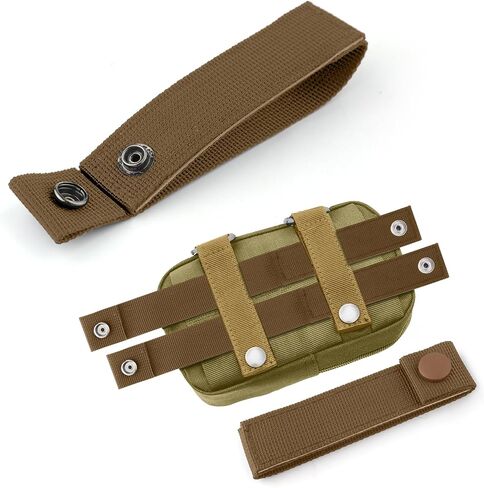4pcs MOLLE Attachment Straps, MOLLE Straps Polyester MOLLE Straps for Backpack Reusable MOLLE Webbing Straps Backpack Strap Attachment Connectors for MOLLE (Khaki) in Saudi Arabia