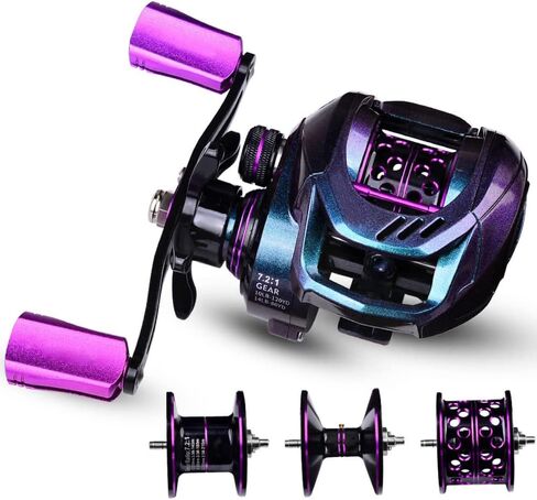 Fishing Baitcasting Reel, 10kg Drag Baitcasters, Magnet Braking System Bait Caster Reel, 7.2:1 Gear Ratio Ultra Smooth Baitcaster Fishing Reel in Saudi Arabia