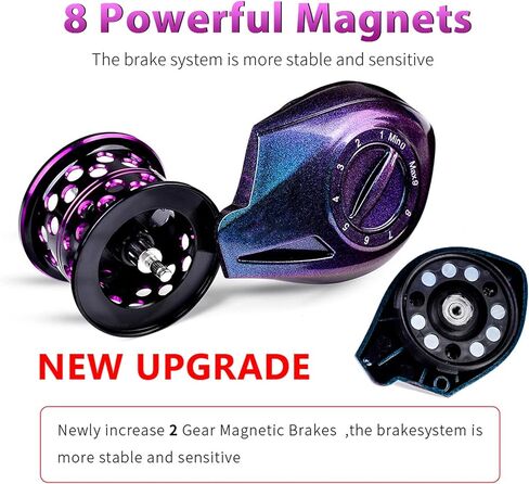 بكرة صيد الطعم، 10 كجم، عجلات سحب الطعم، نظام فرامل مغناطيسي، بكرة الطعم، نسبة تروس 7.2:1، بكرة صيد الطعم فائقة النعومة in Kuwait