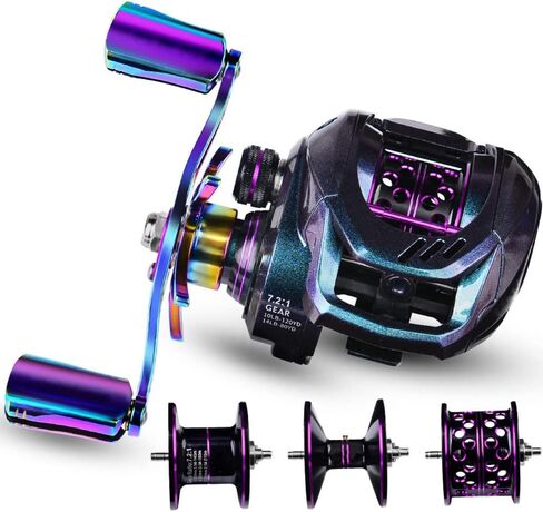 Fishing Baitcasting Reel, 10kg Drag Baitcasters, Magnet Braking System Bait Caster Reel, 7.2:1 Gear Ratio Ultra Smooth Baitcaster Fishing Reel in Saudi Arabia