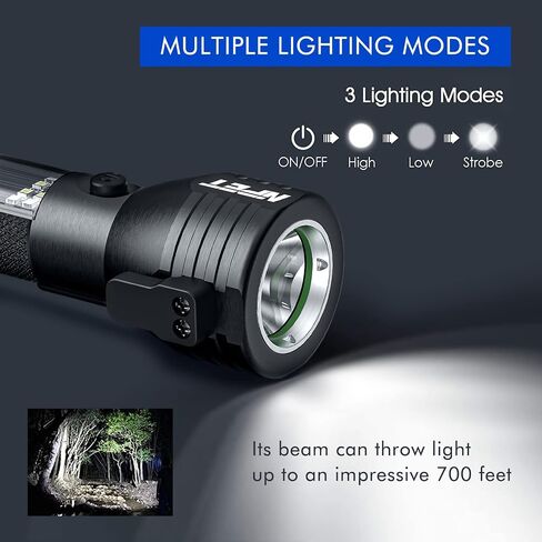 NPET T08-2 Solar Power Flashlight Car Flashlight USB Rechargeable Tactical Multi-Function Torch Emergency Tool (T08-2pack) in Saudi Arabia