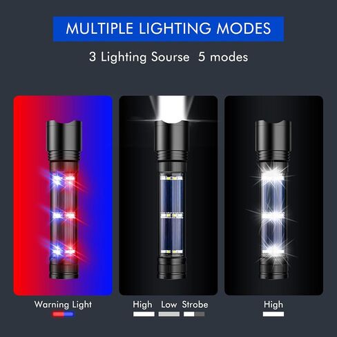 NPET T08-2 Solar Power Flashlight Car Flashlight USB Rechargeable Tactical Multi-Function Torch Emergency Tool (T08-2pack) in Saudi Arabia