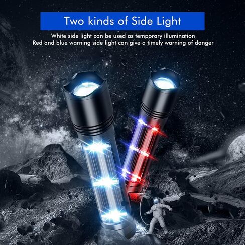 NPET T08-2 Solar Power Flashlight Car Flashlight USB Rechargeable Tactical Multi-Function Torch Emergency Tool (T08-2pack) in Saudi Arabia