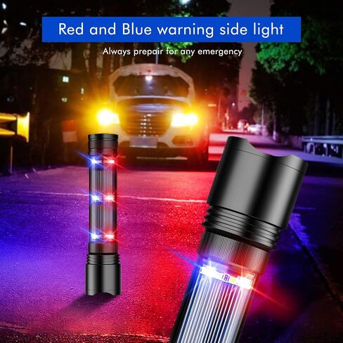 NPET T08-2 Solar Power Flashlight Car Flashlight USB Rechargeable Tactical Multi-Function Torch Emergency Tool (T08-2pack) in Saudi Arabia