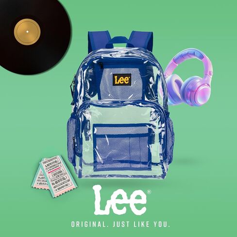 حقيبة ظهر متينة مقاومة للماء من Lee Clear - حقيبة بلاستيكية شفافة للاستخدام غير الرسمي والملاعب والحفلات الموسيقية (رمادي شفاف) in Saudi Arabia