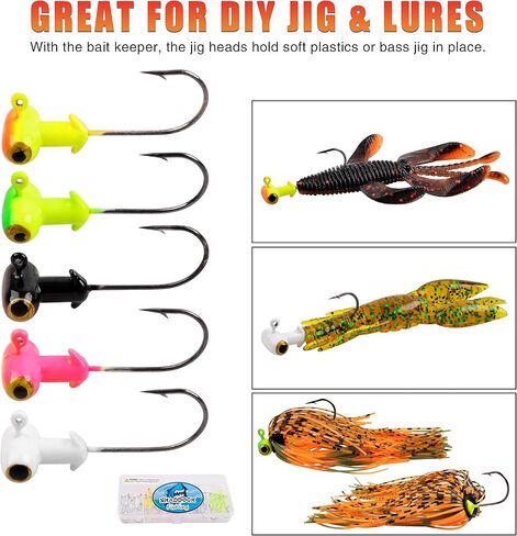25pcs Painted Crappie Jig Head Hooks Set, Assorted Football Head Fishing Jig Hook for Bass Walleye Trout 1/8oz 3/16oz 1/4oz in Saudi Arabia