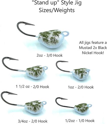 Tautog Jig, Sheepshead Jig, 2 Pack, Standup Style Tog Jig, Ultra Tough Powder Coat Finish with 2X hook, 1/2-2oz Sizes, Multiple Colors, Made in The USA in Saudi Arabia