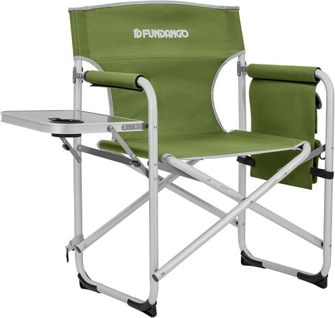Portable Lightweight Folding Camping Director Chair with Side Table Oversized Camp Chair Aluminum Fold Up Chair Outdoor Chairs for Picnic, Sports, BBQ, Fishing, Heavy Duty Holds up to 300lbs in Saudi Arabia