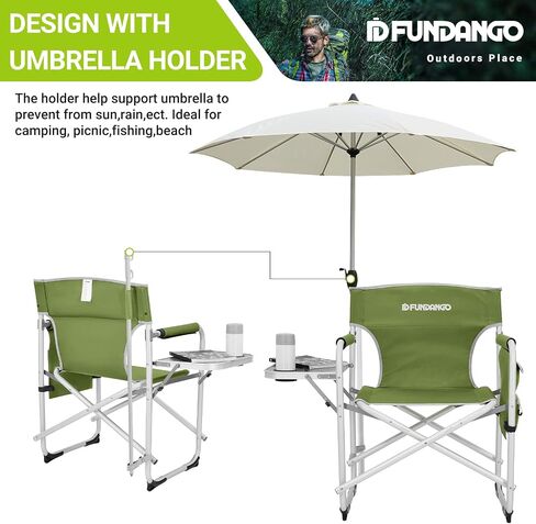 Portable Lightweight Folding Camping Director Chair with Side Table Oversized Camp Chair Aluminum Fold Up Chair Outdoor Chairs for Picnic, Sports, BBQ, Fishing, Heavy Duty Holds up to 300lbs in Saudi Arabia