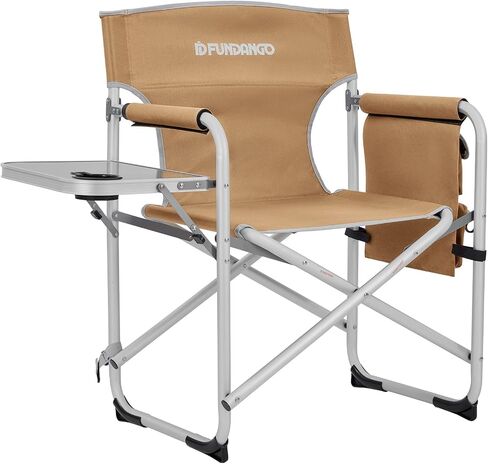 Portable Lightweight Folding Camping Director Chair with Side Table Oversized Camp Chair Aluminum Fold Up Chair Outdoor Chairs for Picnic, Sports, BBQ, Fishing, Heavy Duty Holds up to 300lbs in Saudi Arabia