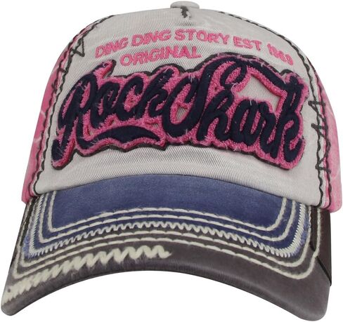 Rock Shark Distressed Vintage Cotton Embroidered Baseball Cap Snapback Hat in Saudi Arabia