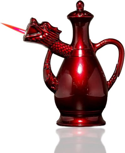 Jet Torch Lighter, Cool Lighters, Windproof Lighter, Flameless Lighter, Lighters for Men, Unique Lighters, Creative Dragon Kettle Shape Lighter, Fillable Adjustable Gifts for Men (Gold) in Saudi Arabia