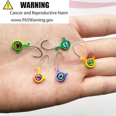 Crappie Jigs Kit,20pcs Crappie Fishing Hooks with 3D Eyes Jig Heads for Crappie Bass Walleye Panfish 1/16oz 1/8oz in Saudi Arabia
