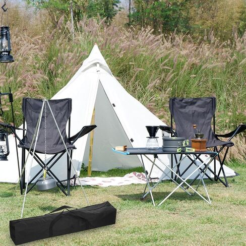 PATIKIL 55 Inch Camp Chair Replacement Bag, Nylon Foldable Carrying Bag Zippered Bag with Shoulder Strap for Camping Tent Travel, Black in Saudi Arabia