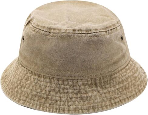 Denim Bucket Hats for Women Men Washed Cotton Beach Sun Hat Trendy Packable Summer Outdoor Cap in Saudi Arabia