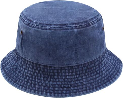 Denim Bucket Hats for Women Men Washed Cotton Beach Sun Hat Trendy Packable Summer Outdoor Cap in Saudi Arabia