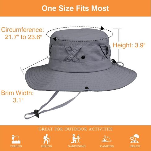 Unisex Sun Hat, Waterproof UPF 50+ UV Protection for Women Men, Packable Wide Brim Fishing Hiking Boonie Sunhat in Saudi Arabia