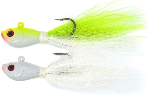 Kmucutie 2 pcs Deer Tail haiKr bucktail Jig Saltwater or Freshwater Bait 2oz / 3oz/4oz/6oz/8oz，for bass flounder fluke Striper Fishing Lure in Saudi Arabia