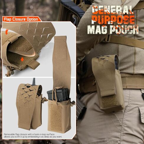 WYNEX MOLLE Double Mag Pouch, Small Tacical GP Mags Holder Compact Radio Pouches Utility EDC Pouch Organizer for Vest/Belt in Kuwait