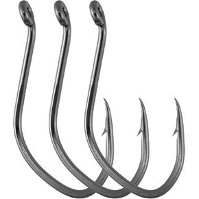 Dr.Fish 50 Pack Big River Bait Hook Catfish Hook Live Bait Hook Octopus Beak Offset Fishing Hooks Circle Hooks Saltwater Fishing Hooks Halibut Pike Trotline Hooks Catfishing Tackle Gear