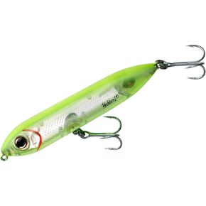Heddon Super Spook Topwater Fishing Lure for Saltwater and Freshwater, Chartreuse/Silver Insert, Super Spook Jr (1/2 oz)