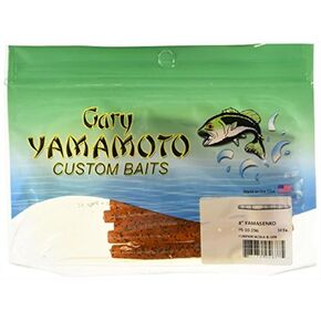 GARY YAMAMOTO 9B-10-196 Slim Senko Worm 3'', 10pk, Pumpkin (Orange) with, Pumpkin Black Green Flake